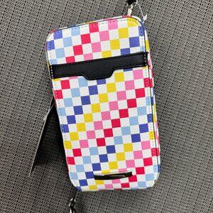 Colorful No Boundaries Phone Zip Crossbody Wallet  Pockets & Adjustable Strap